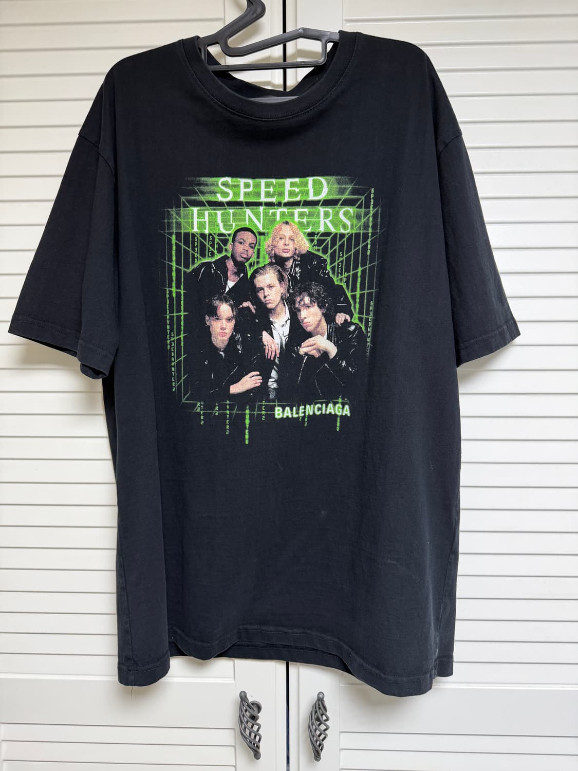 [M] 발렌시아가 스피드헌터 반팔 티셔츠 블랙 상품이미지1