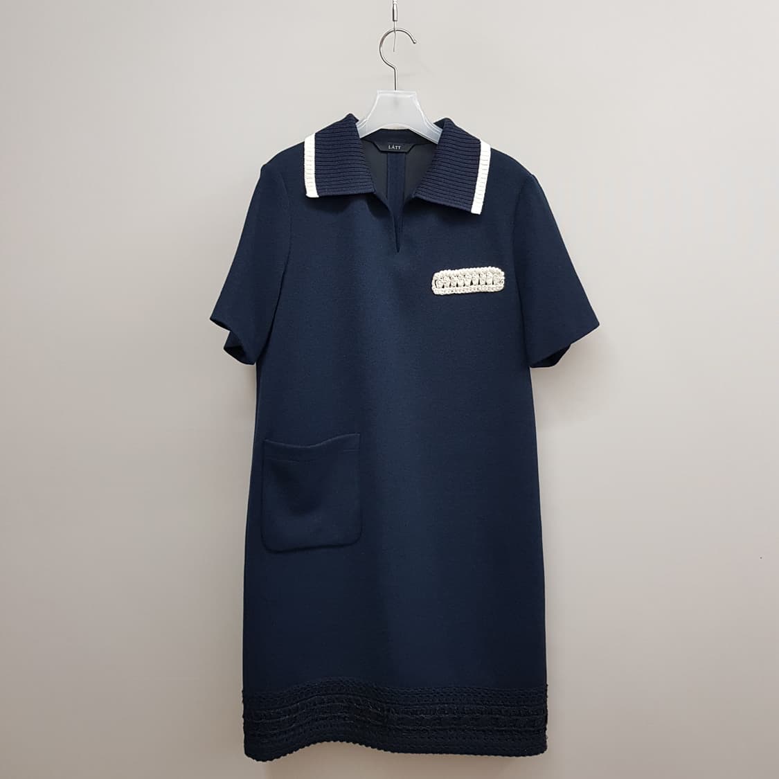 한섬 래트 2022 배색 카라 트위드 포인트 원피스 82-94-160 상품이미지1