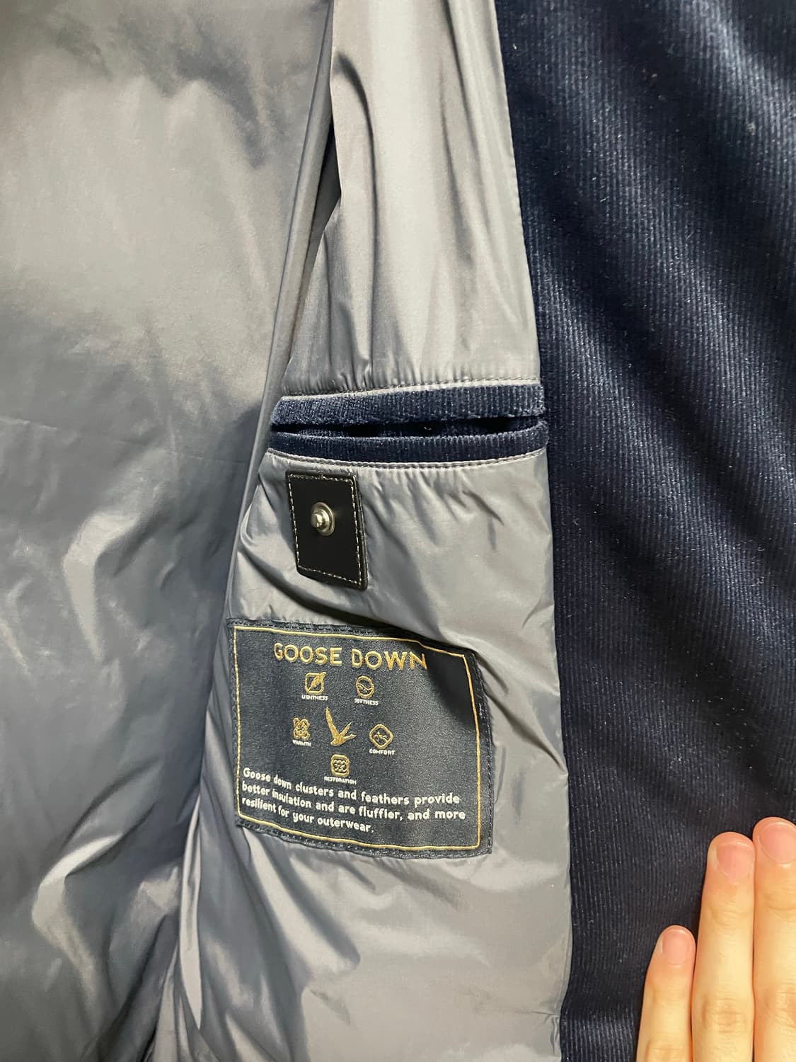 맨온더분(MOTB) 코듀로이 구스다운 패딩 자켓 상품이미지2