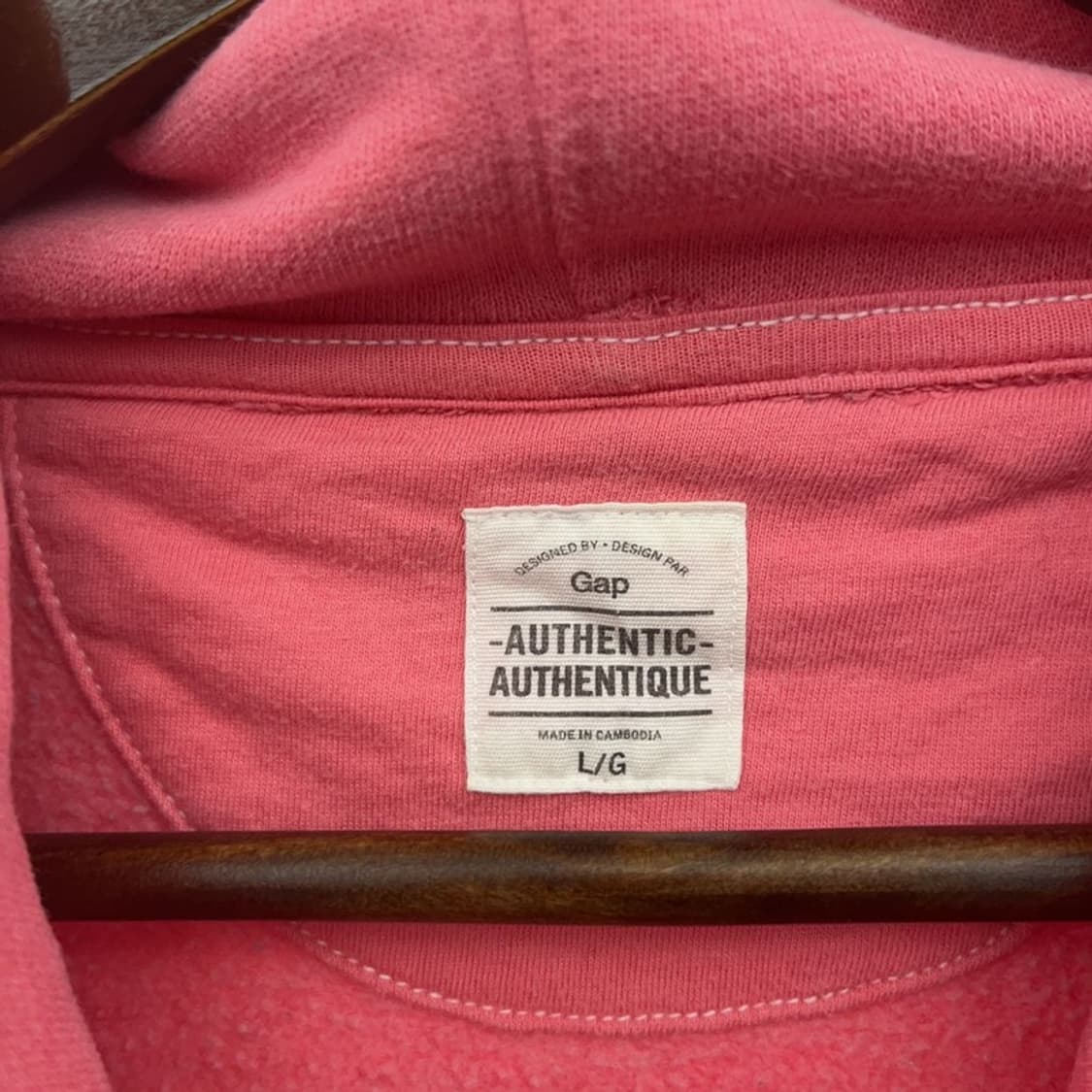 갭 Y2K 00's 키치 딸기맛 핫핑크 약기모 후드티 L C08559 상품이미지5