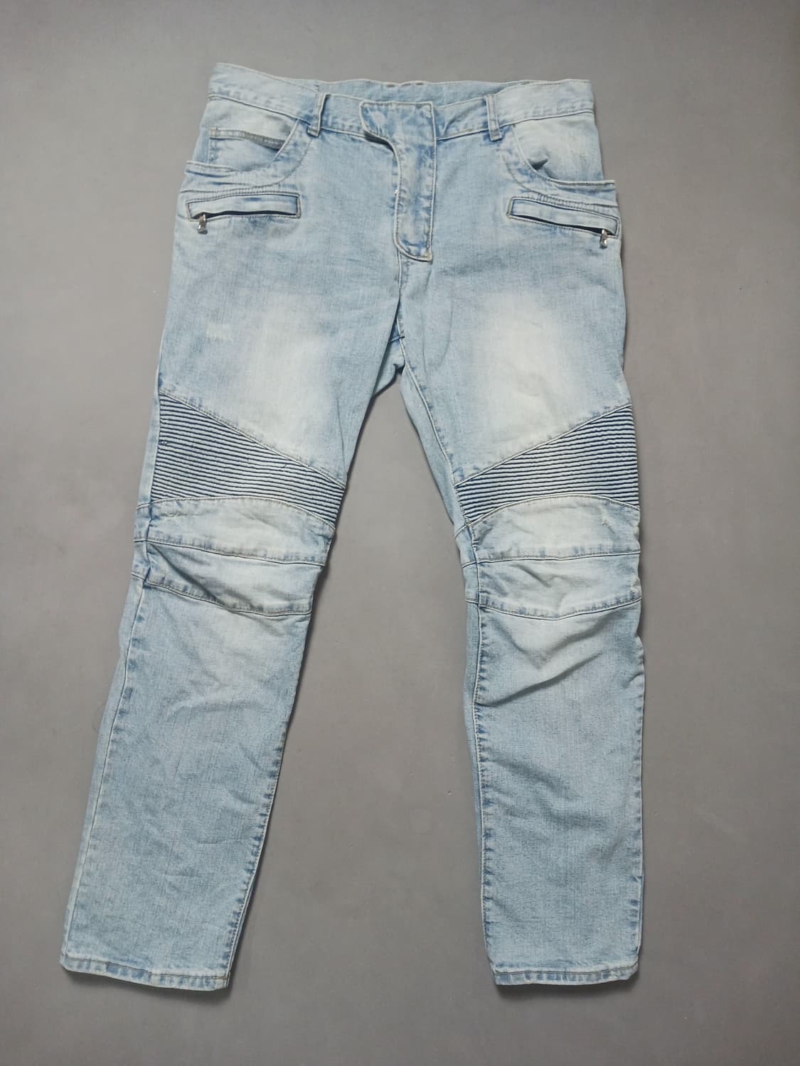 [36] 발망 연청 스크래치 바이커진 청바지 상품이미지1