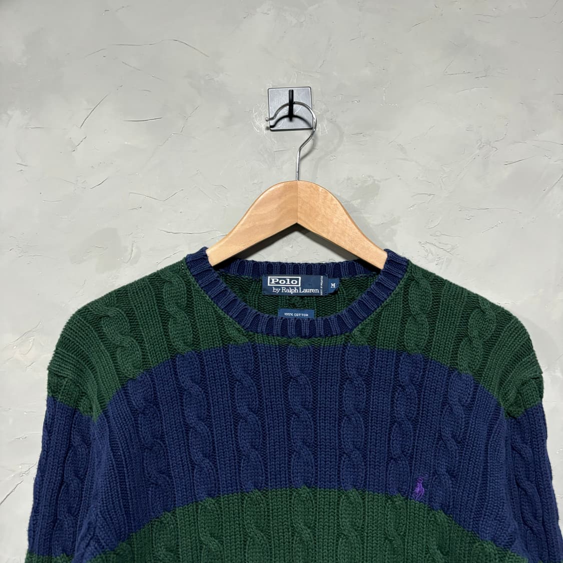 폴로 랄프로렌 꽈배기 니트 네이비 그린 상품이미지2