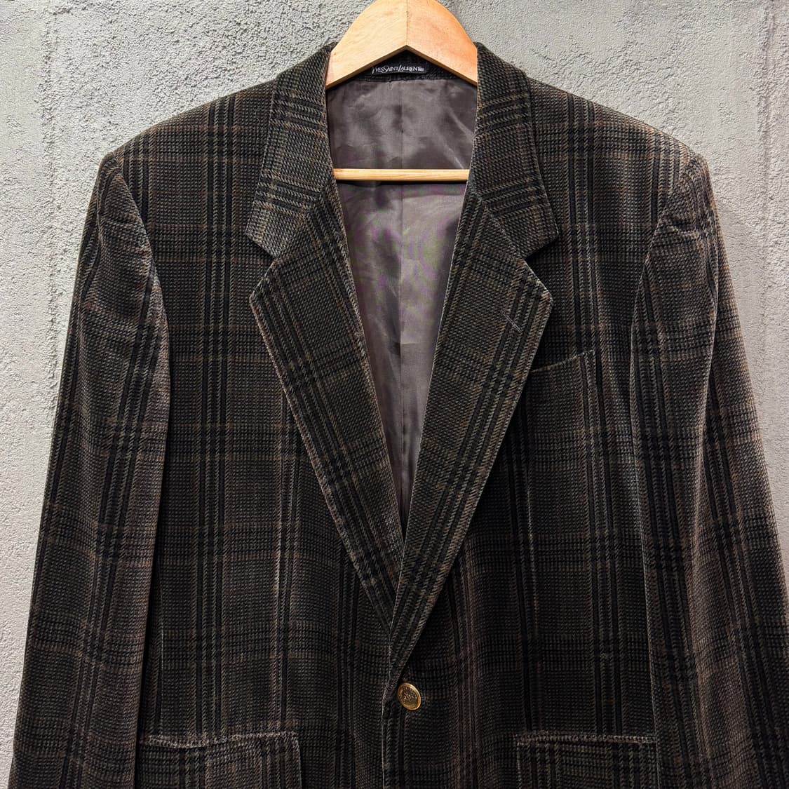 입생로랑 금장 체크 블레이저 자켓 (L)   상품이미지2