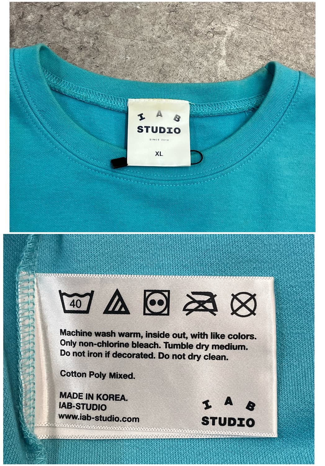 아이앱 스튜디오 롱슬리브리스 긴팔티 XL 스카이블루 #csz2456 상품이미지3