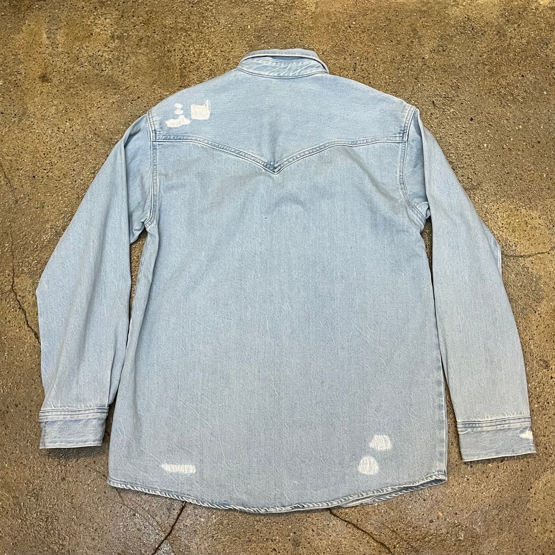 미국 빈티지 리바이스 데님 셔츠 데미지 워싱 청남방 상품이미지7