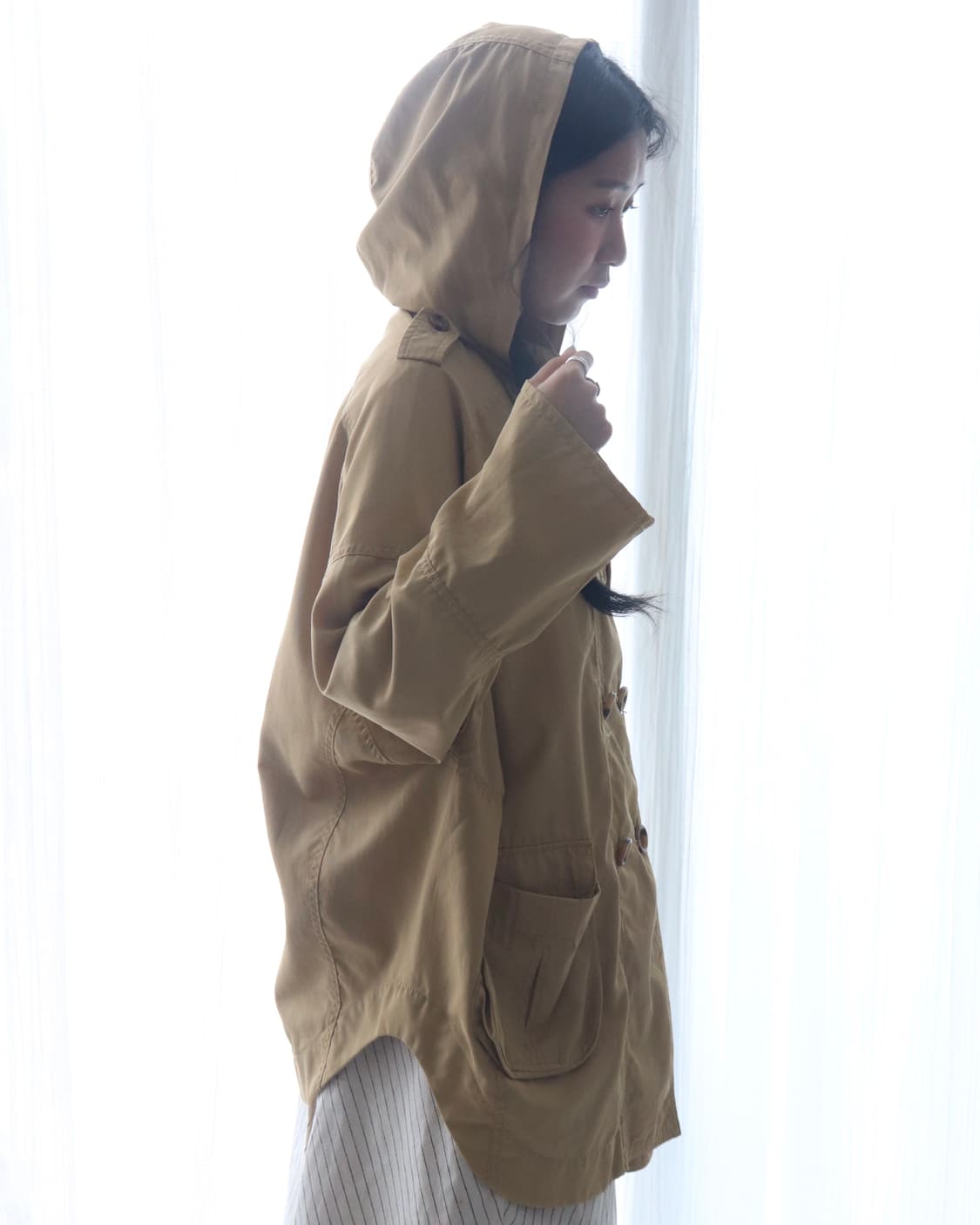 [Beams Heart] Double Button Hood Poncho 상품이미지6