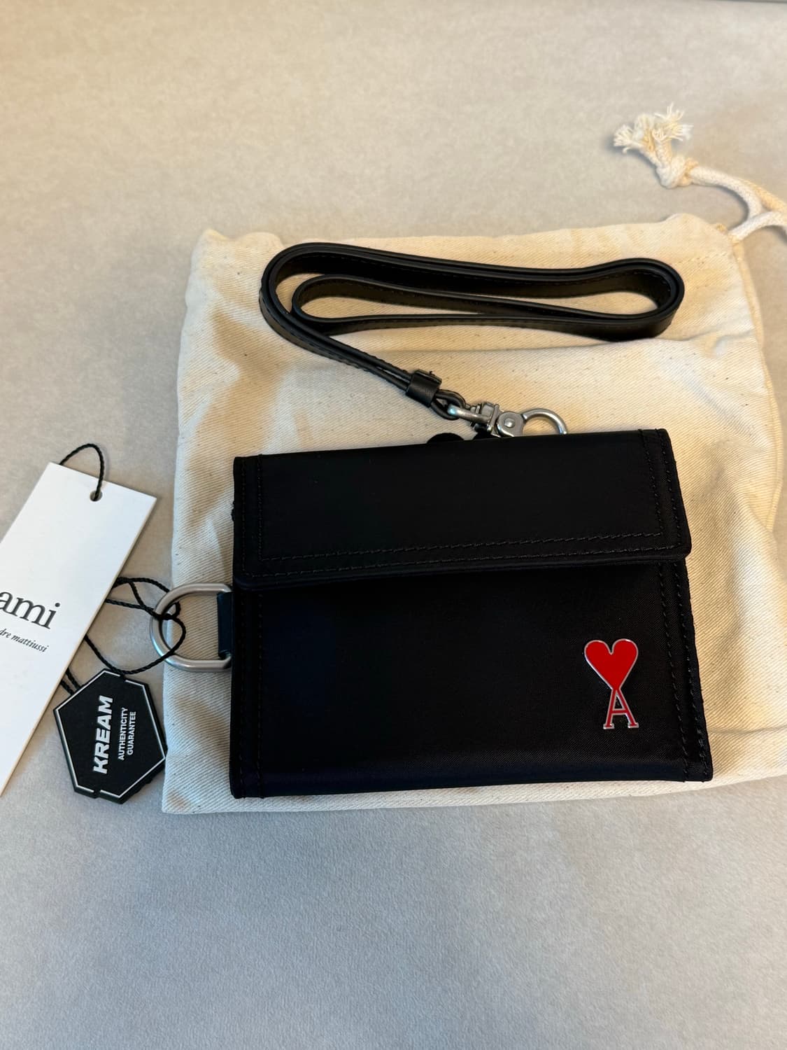 아미 나일론 밸크로 지갑 블랙 상품이미지1