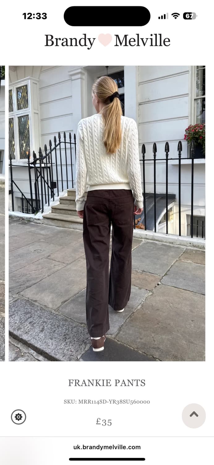 브랜디 멜빌 갈색 와이드 팬츠 상품이미지2