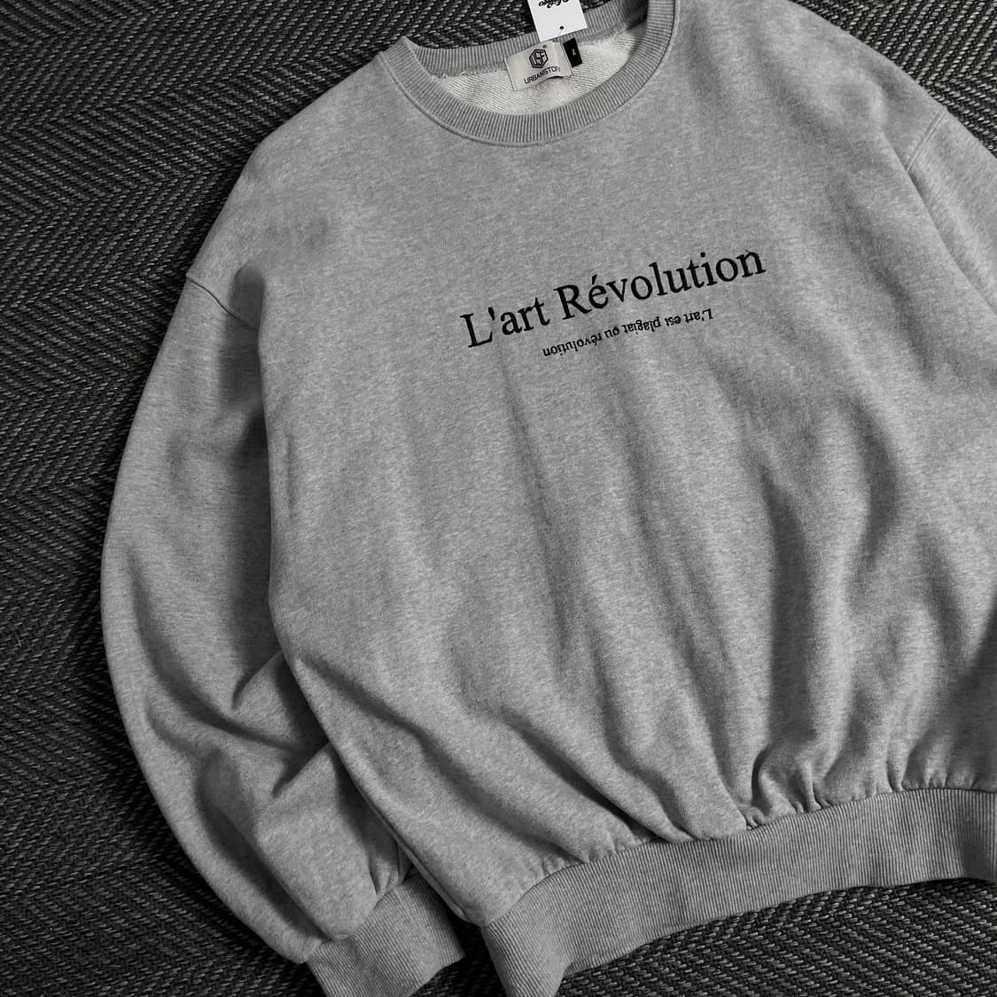 어반스터프 빅로고 그레이 박시핏 맨투맨o 3396 상품이미지3