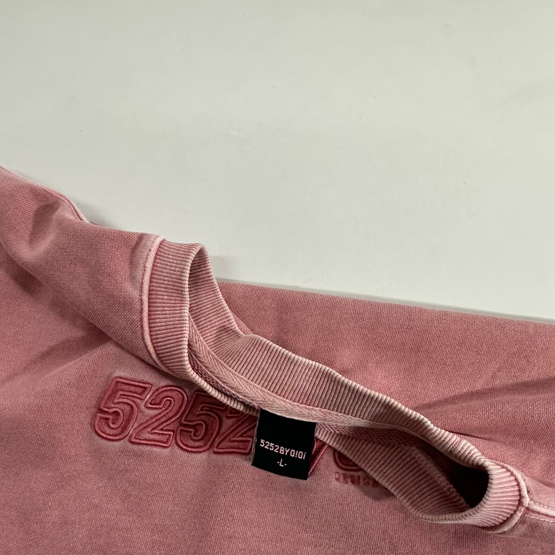 L-XL 오아이오아이 OIOI 오버핏 피그먼트핑크 맨투맨 상품이미지4