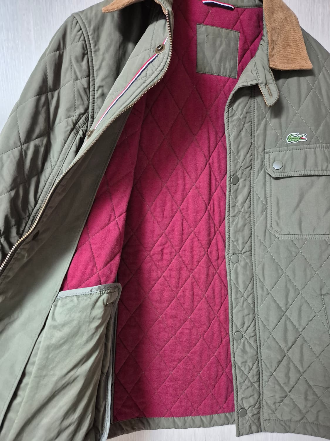 라코스테 퀄팅 자켓 누빔 자켓 코듀로이카라 자켓 95 상품이미지6