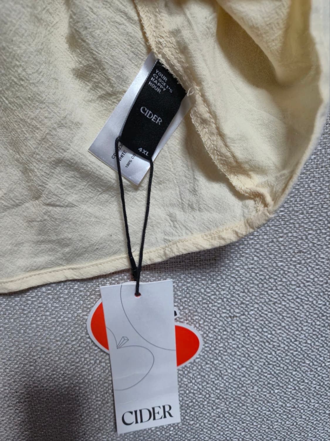 새상품) 4XL) 샵사이다 아이보리 반팔 블라우스 상품이미지2