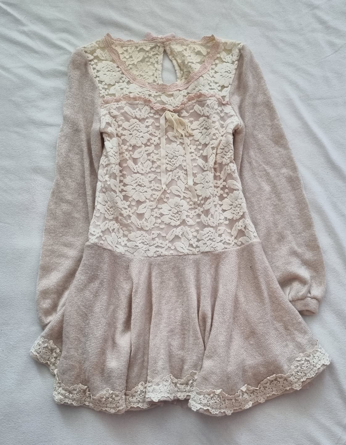 빈티지 리즈리사 갸루 리본 레이스 원피스 상품이미지1