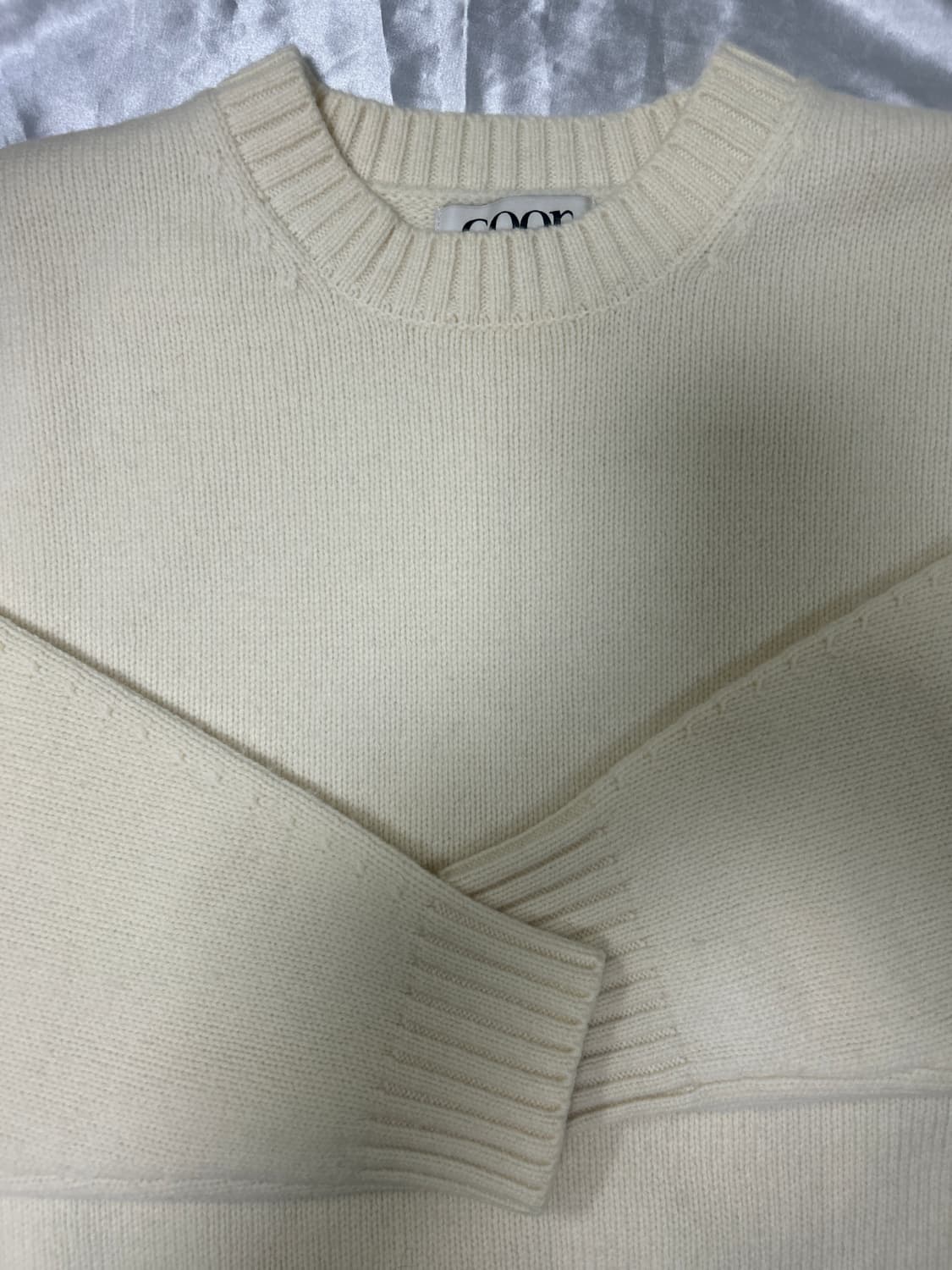 쿠어 울 크롭 크루넥 스웨터 (아이보리) 상품이미지7