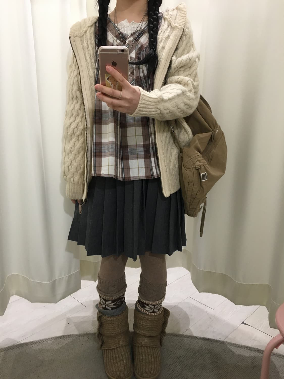 모리 레이어드 체크 블라우스 상품이미지3