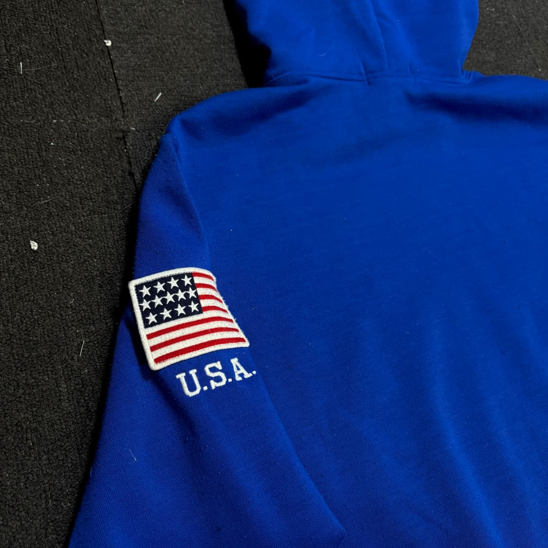 폴로 빅로고 블루 성조기 후드티 M 상품이미지5