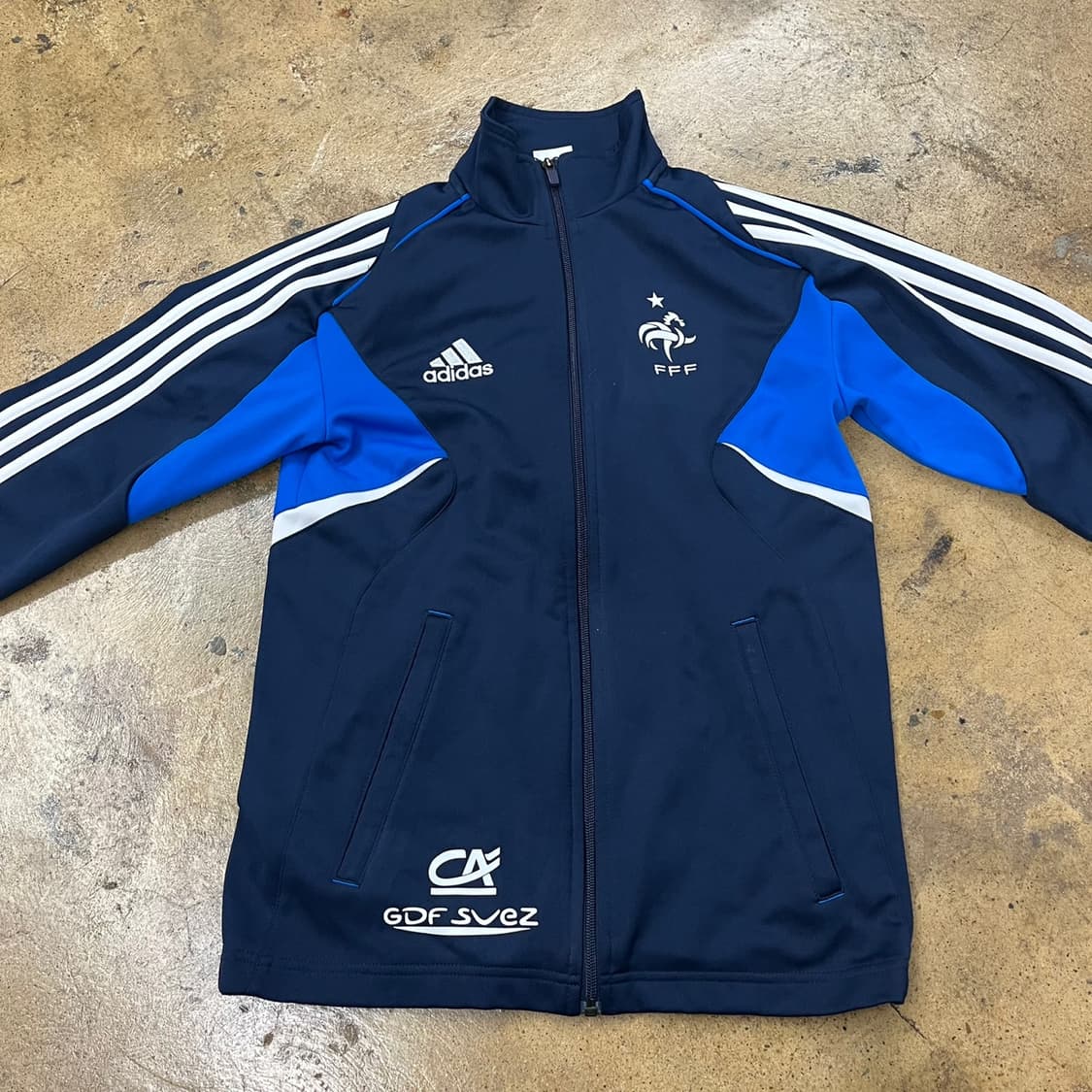 [정품/90] 아디다스 프랑스 축구 국가대표팀 트랙탑 져지 네이비 b10 상품이미지3
