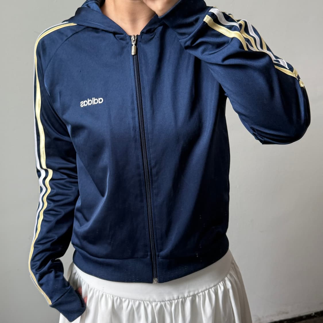 [L] 아디다스 네이비 져지 후드집업 상품이미지2