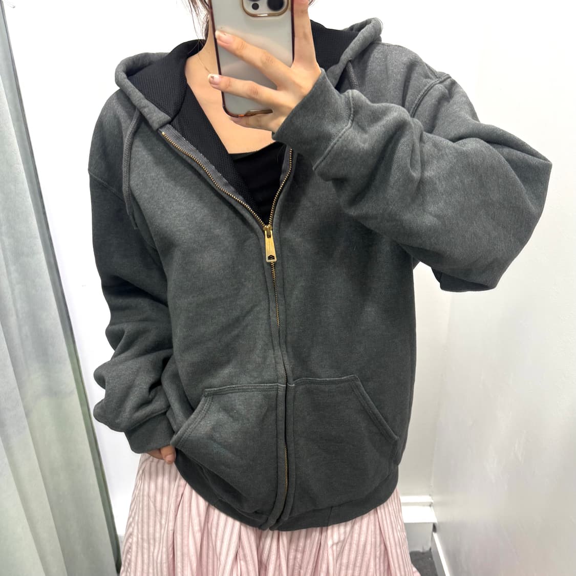 칼하트 그레이 후드집업 상품이미지1