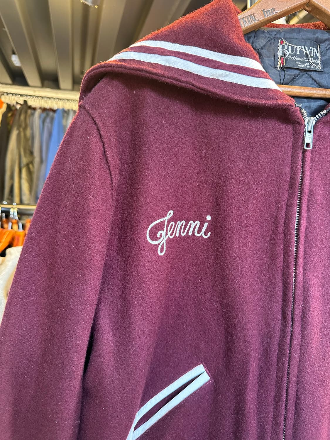 90s Butwin 바시티 레터맨 자켓 made in usa 상품이미지4