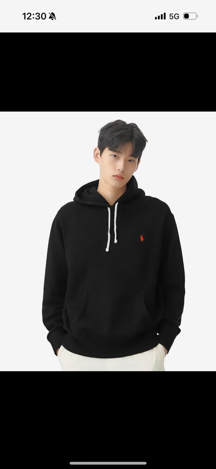 폴로 검정 후드티 상품이미지1