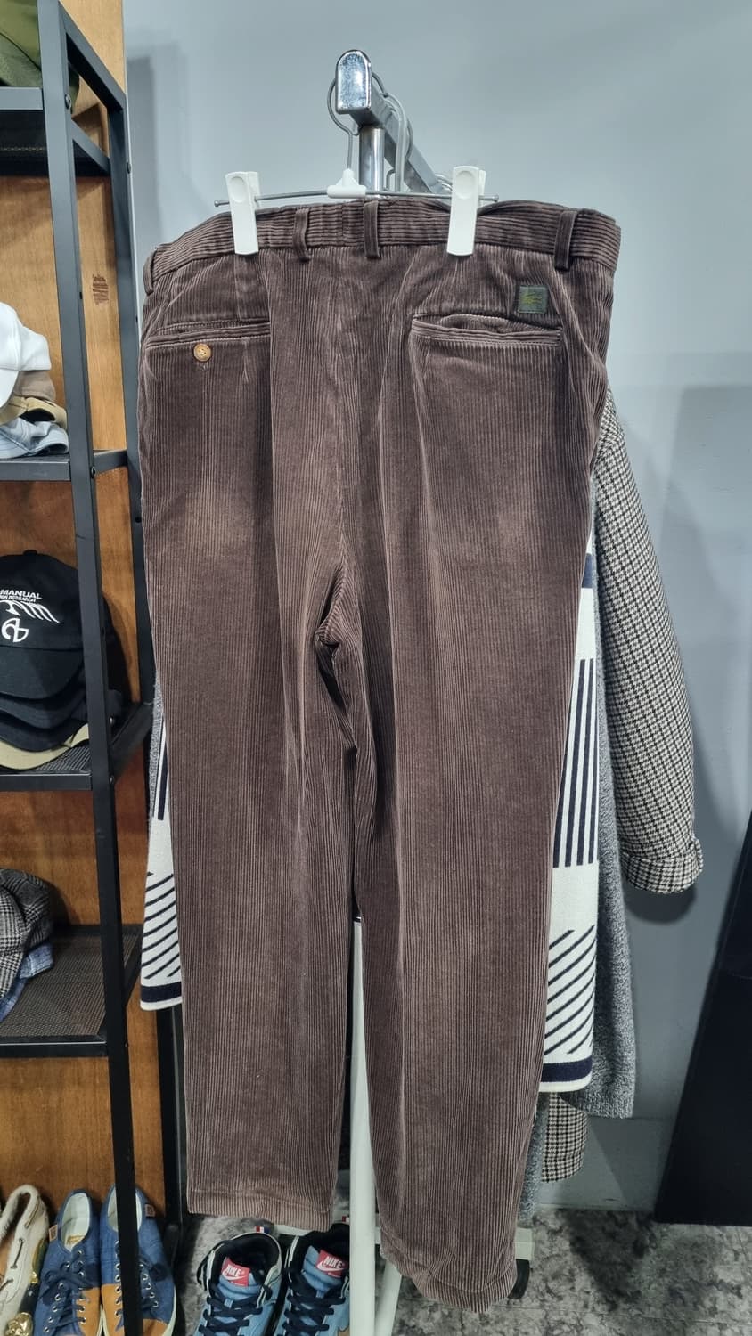 라코스테(LACOSTE) 레트로 투턱 갈색 코듀로이바지 34 상품이미지3