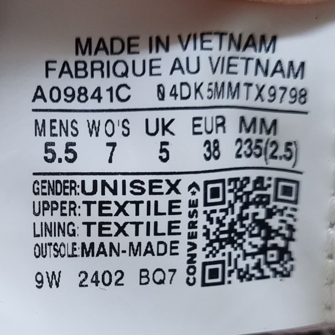 컨버스올스타 크루즈 라일락 여성스니커즈235. 상품이미지6