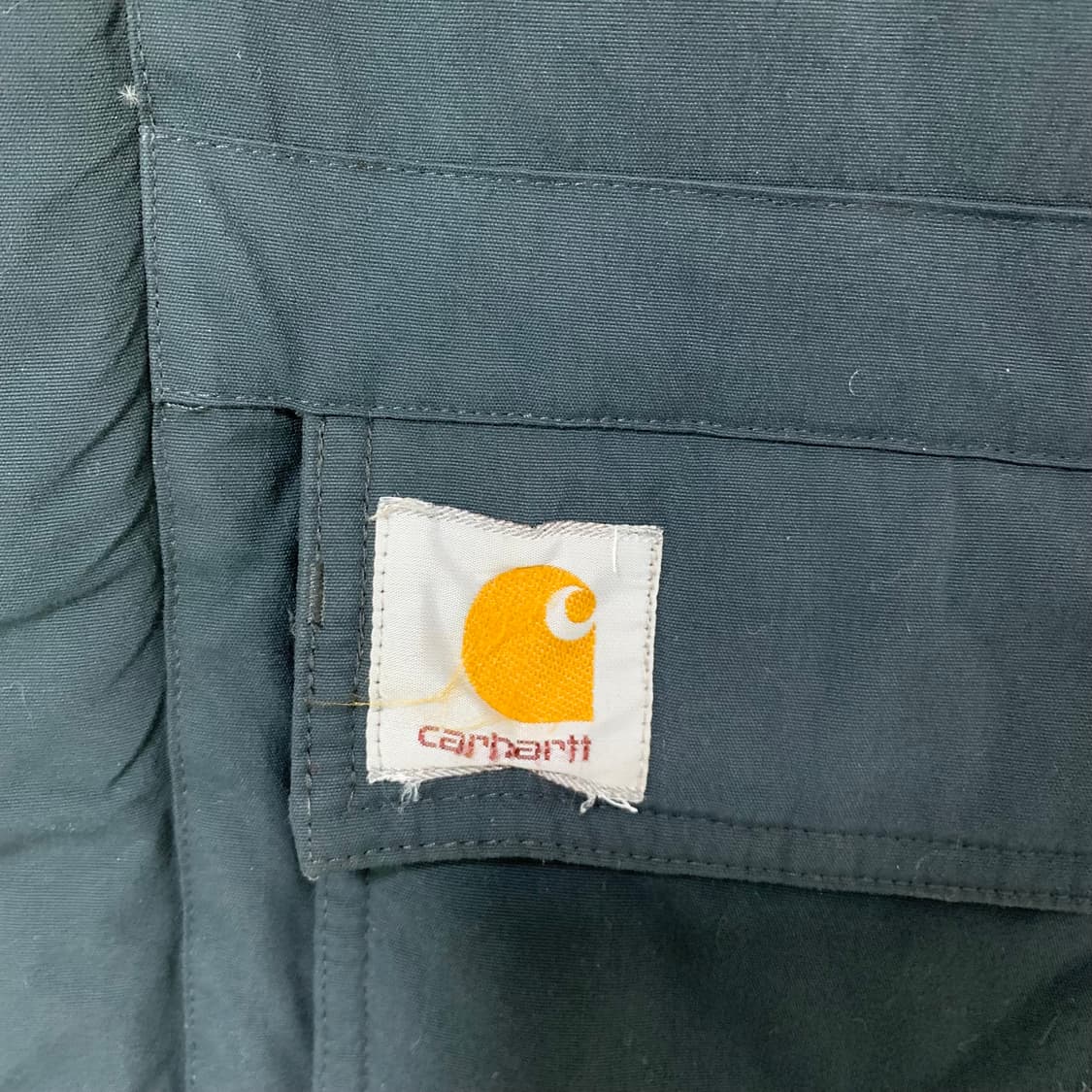 칼하트 빈티지 퍼 후드 야상 패딩 블루그린 남성 XS 남녀공용 상품이미지2
