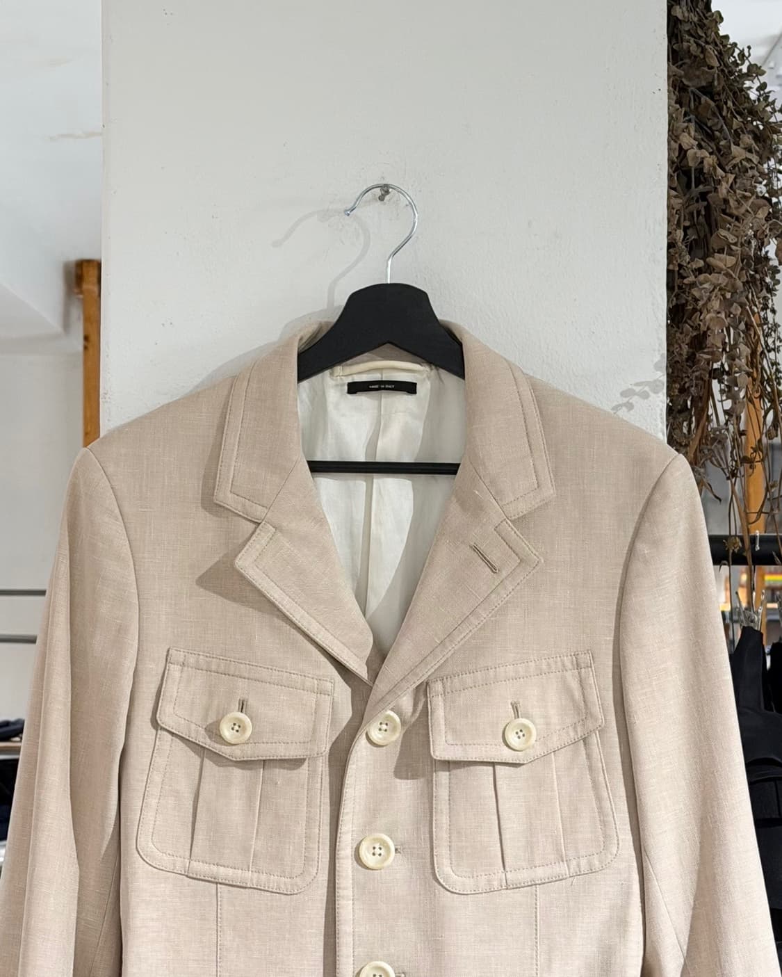 톰포드 베이지 린넨 울 포켓 블레이저 상품이미지4