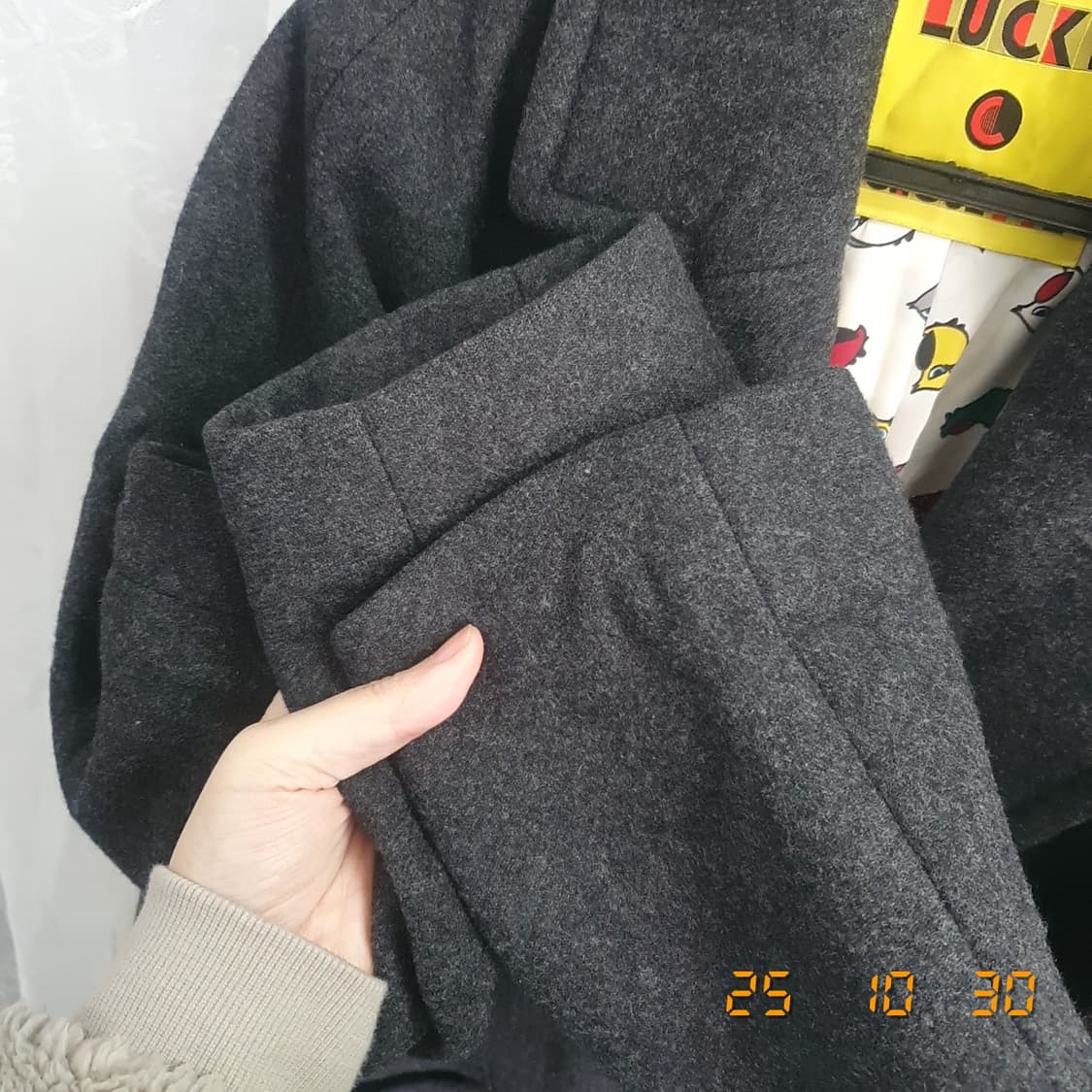 럭키슈에뜨 모직코트 36(차콜) 상품이미지4