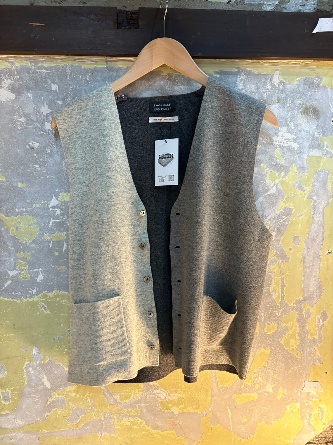 Two&half company 램스울 배색 베스트 상품이미지6