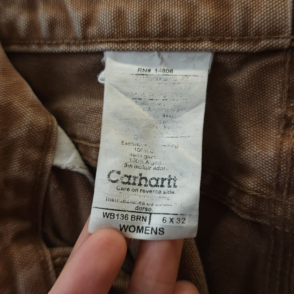 칼하트 워크팬츠 더블니 워크팬츠 브라운 6x32 상품이미지8