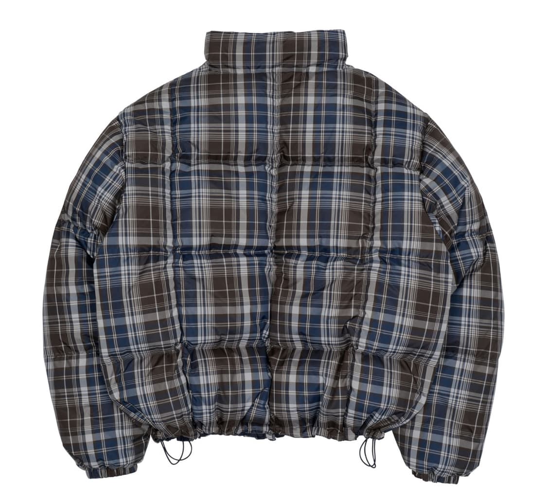 TCM mini logo check puffer jacket (navy) 상품이미지2