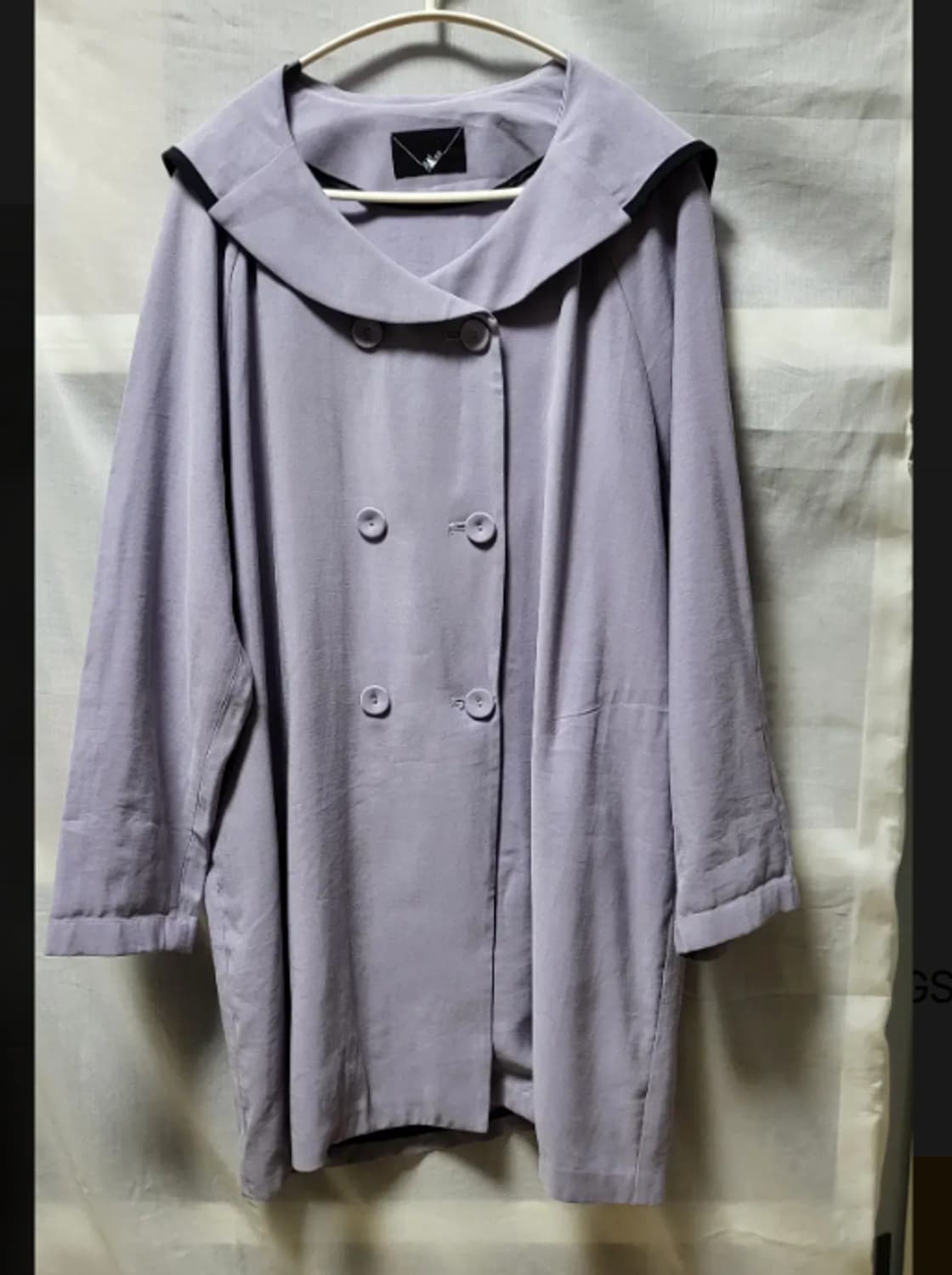 디어스토커 연보라 세일러 카라 간절기 코트 상품이미지1