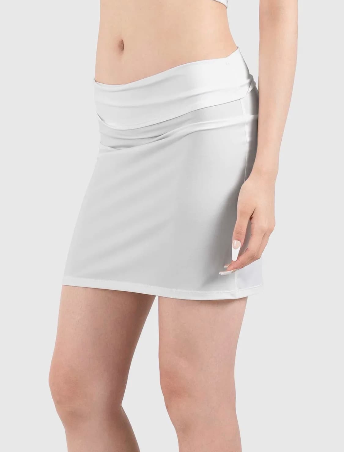 트루엘 오페이크 폴드오버 미디 스커트 (화이트)  상품이미지2