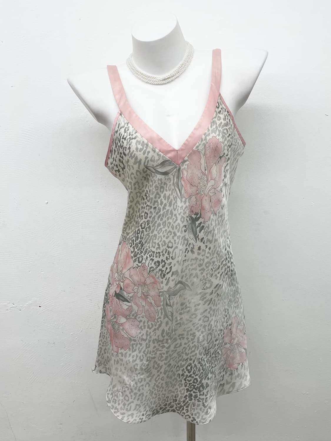 플로럴 갸루 호피 새틴 슬립 상품이미지1