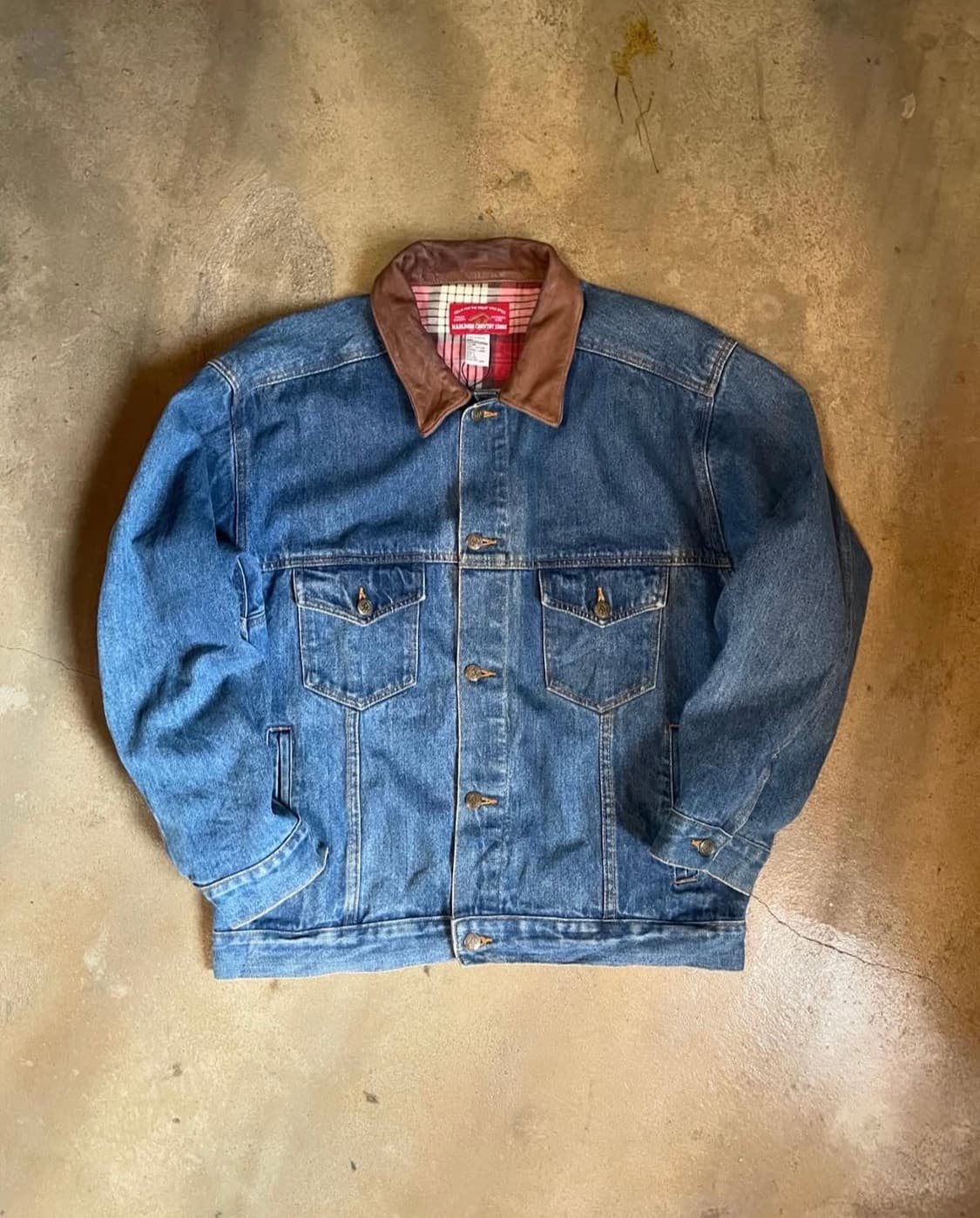 말보로 90s 컨트리 레더 데님 트러커 워크자켓 상품이미지1