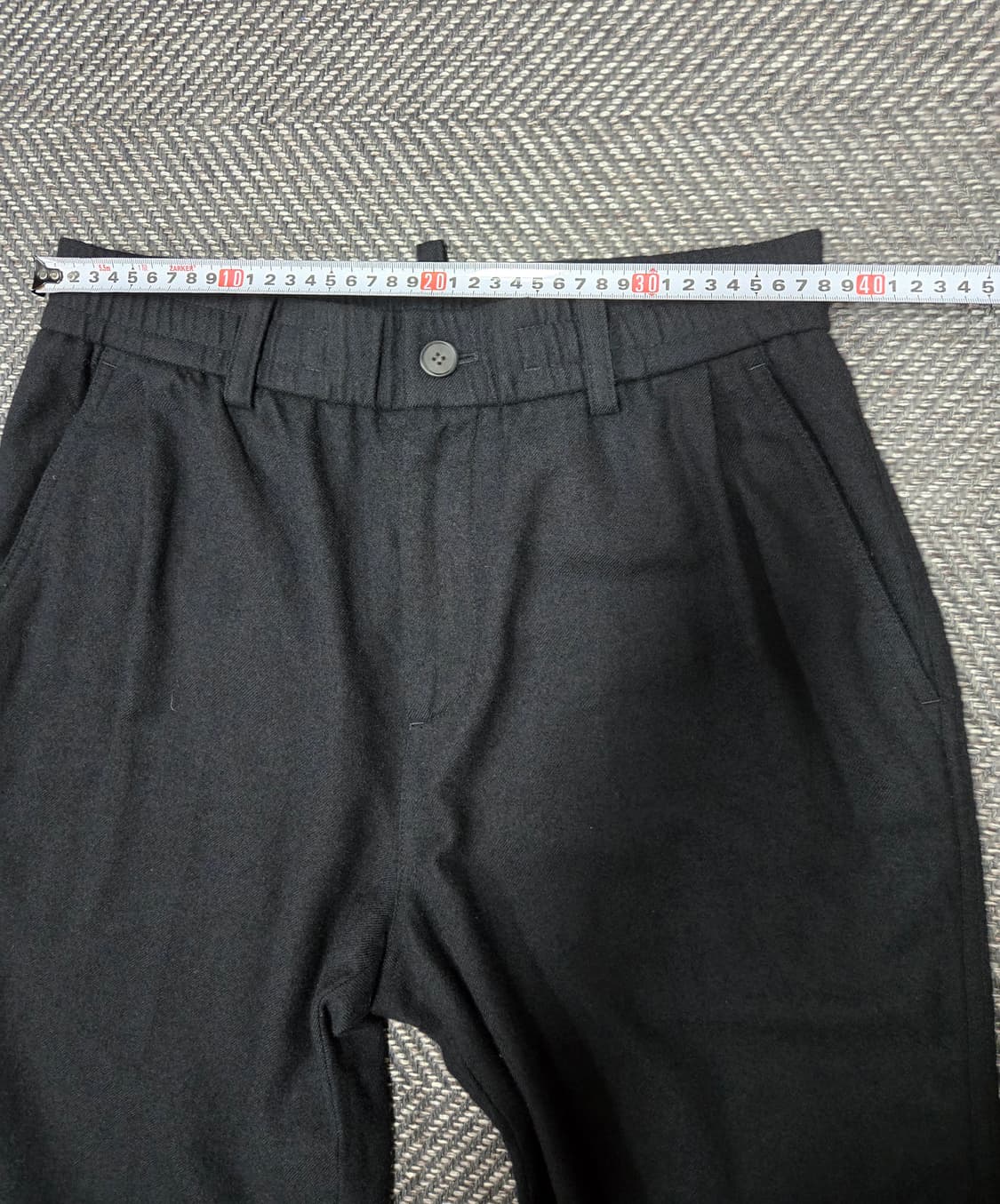 한섬 타임옴므23ss TIME 블랙 모97% 혼방 크롭 슬랙스 밴딩바지 상품이미지5
