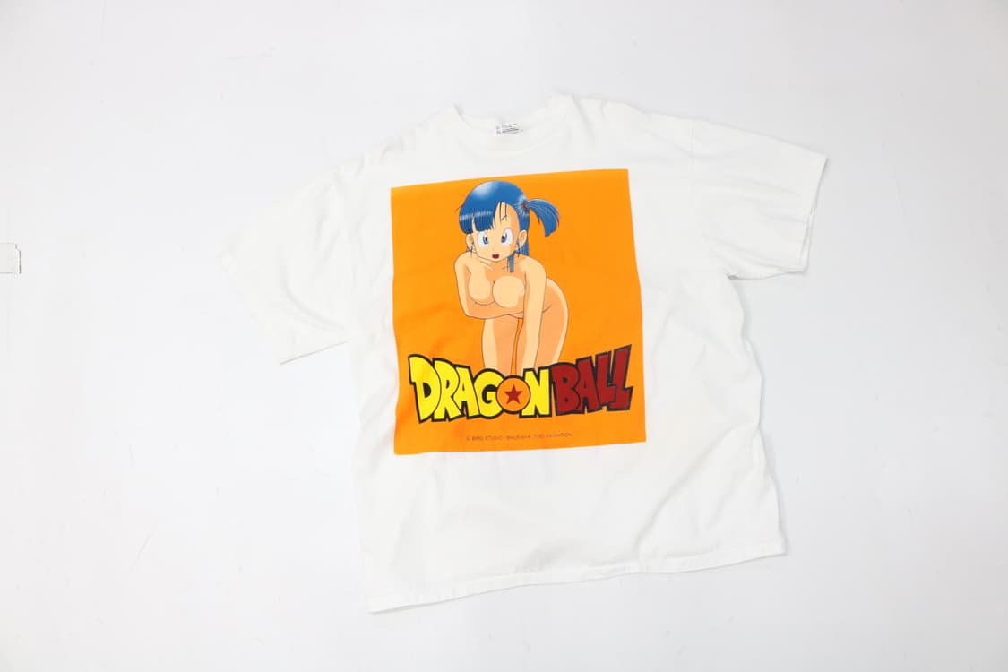 헤인즈 90s USA 메이드 드래곤볼 부르마 그래픽 반팔티셔츠 (XL) 상품이미지3