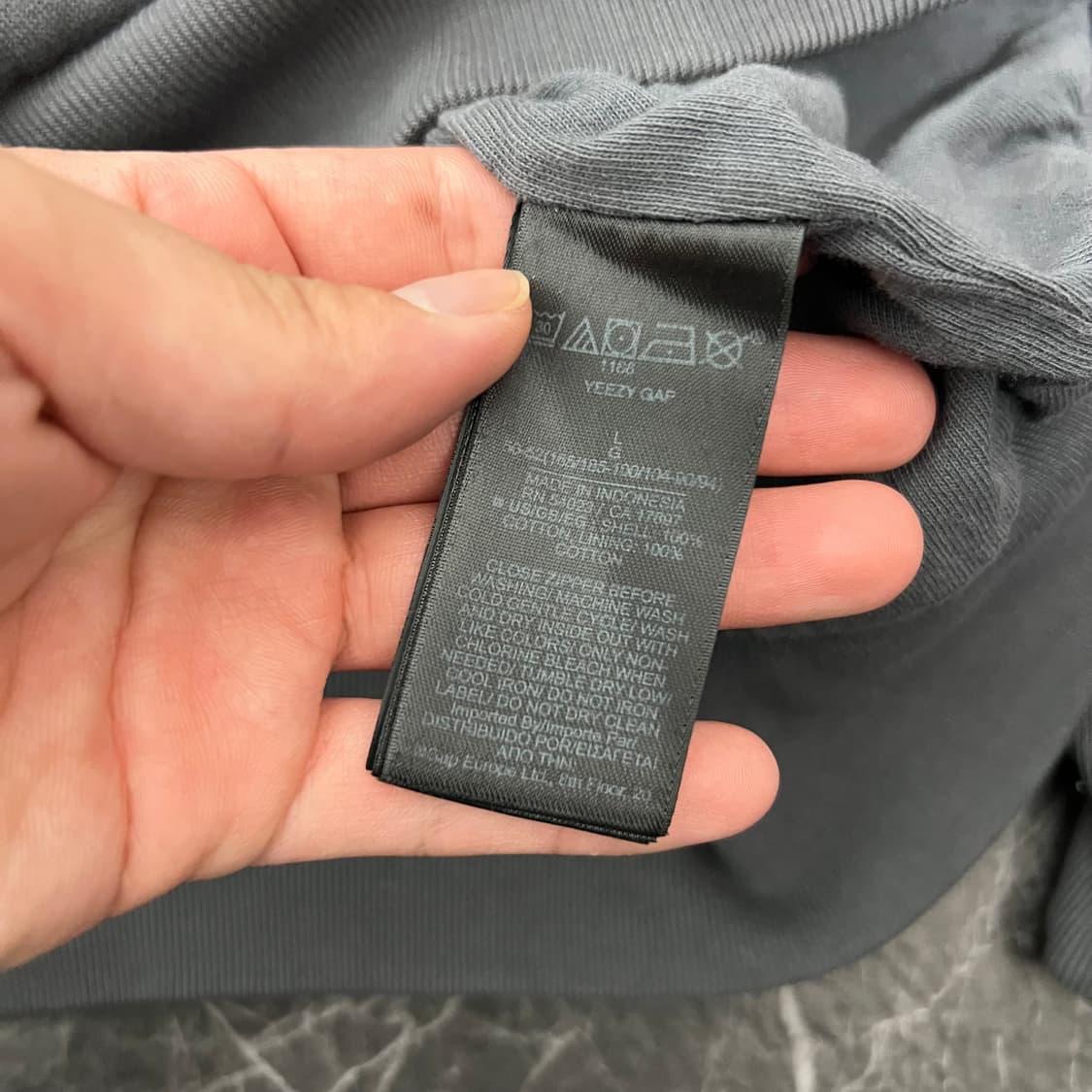 YEEZY 이지 갭 더블 레이어 후드집업 다크그레이 상품이미지6