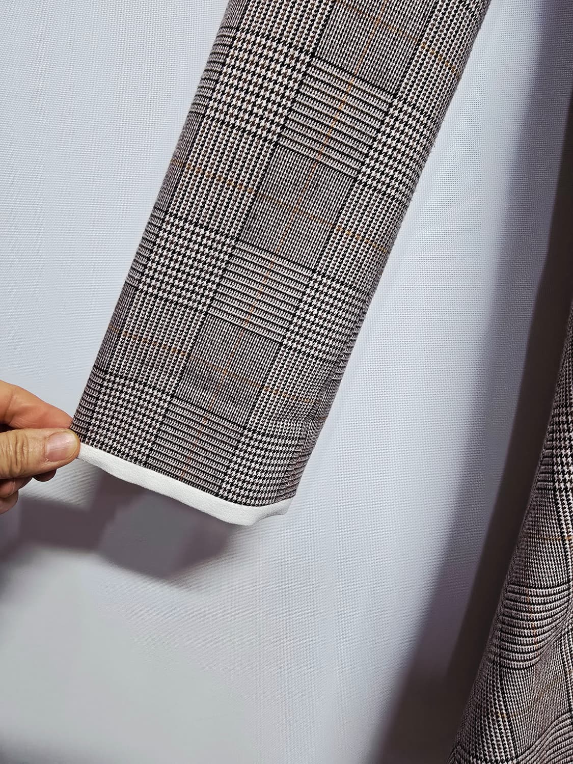 jj지고트 체크 리본 긴팔 플레어 원피스 상품이미지4