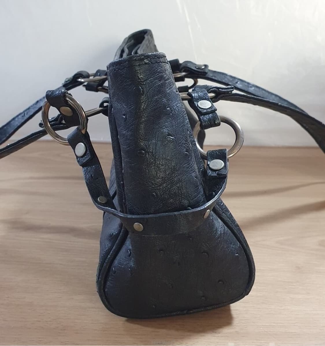 이탈리아 수입보세 특가~리얼 천연 타조가죽 리본장식 숄더백 레이디 정장핸 상품이미지3