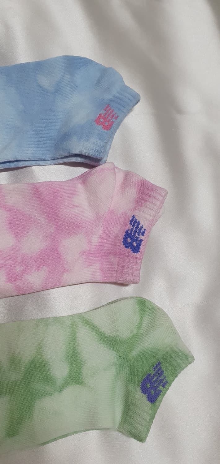 3컬레 가격이예요~ 블루 핑크 그린 뉴발란스 물나염 타이다이  단목 양말 상품이미지6