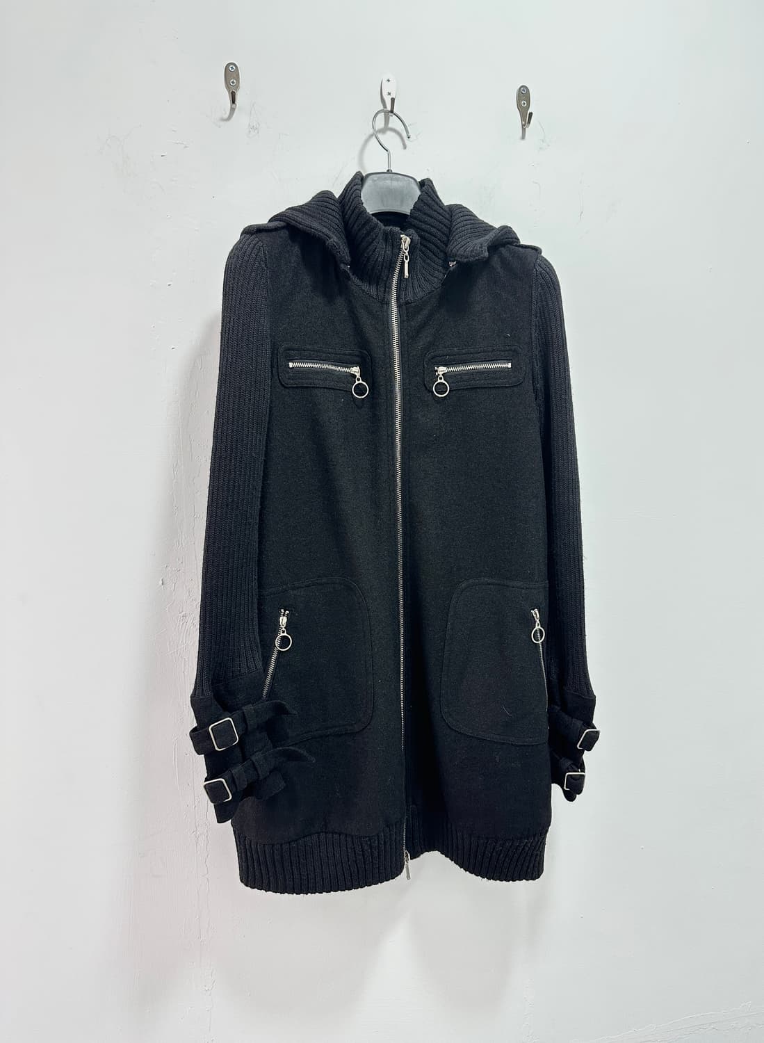 Vintage 2 way knit hood jacket 상품이미지4