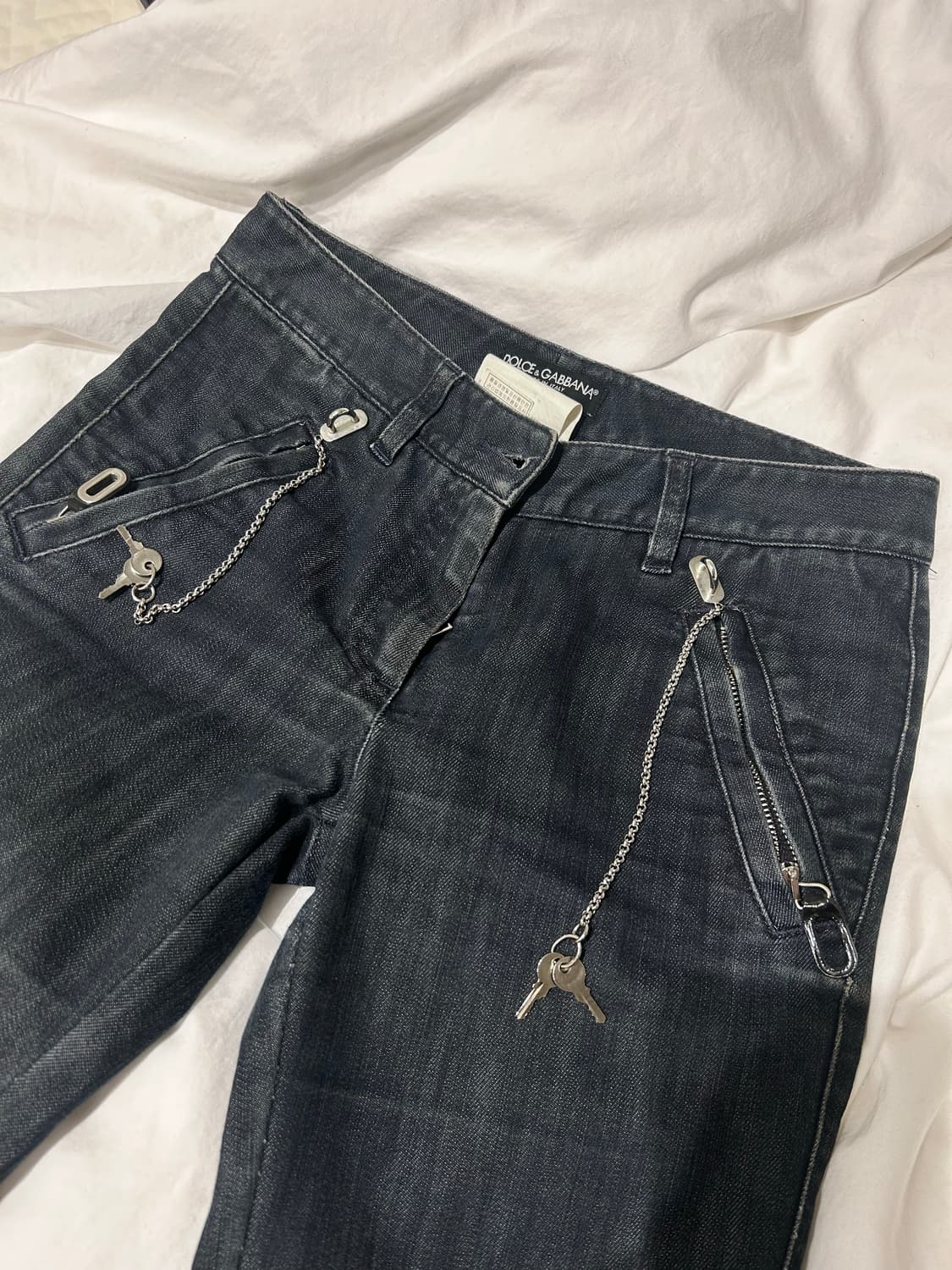 돌체앤가바나 포켓사이드 체인 디테일흑청 상품이미지5