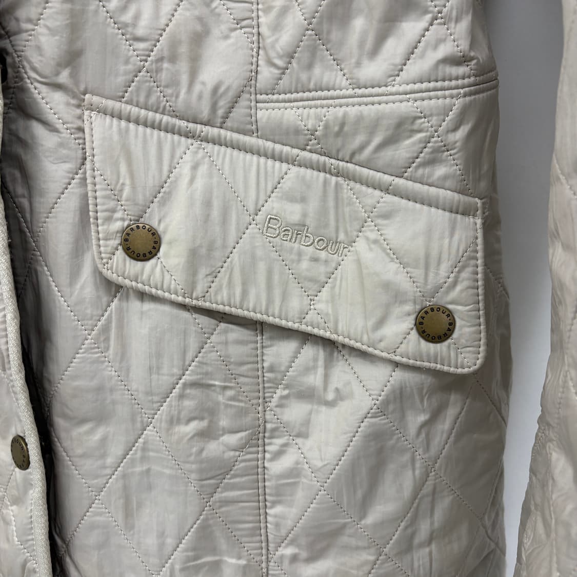 바버 퀼팅 자켓 여성 아이보리 L 상품이미지2