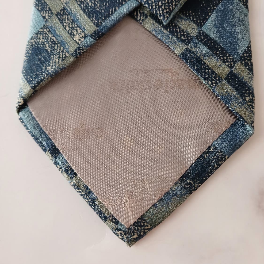 마리끌레르 실크 스카이블루 체크 넥타이 9.4cm A등급 A18958
 상품이미지8