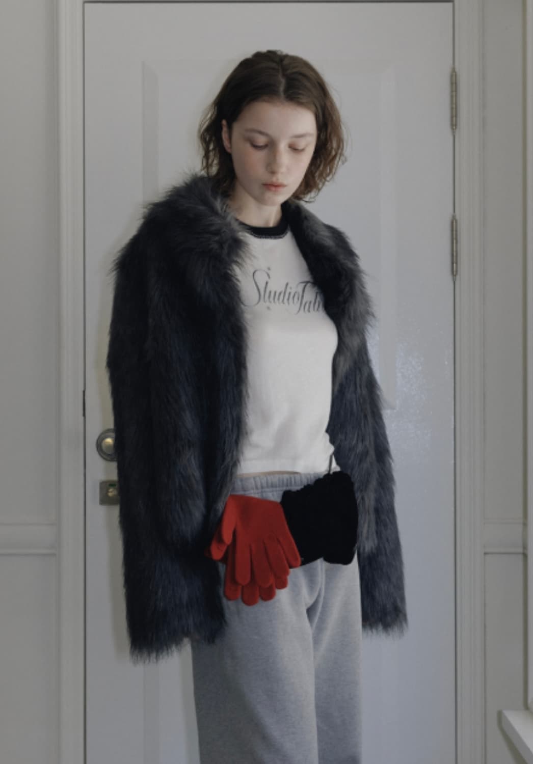 스튜디오테이블퍼자켓 카키그레이 상품이미지2