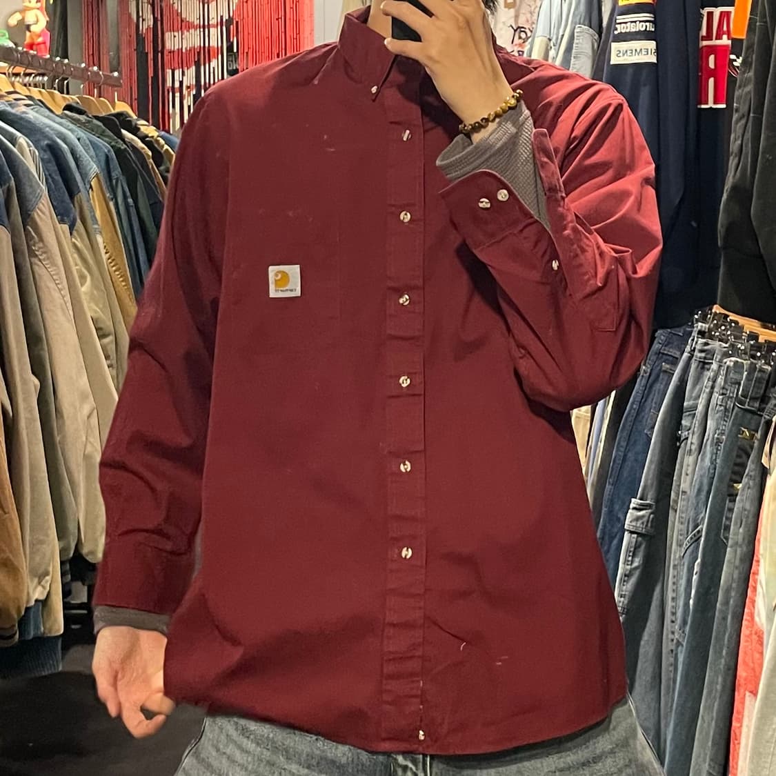 [IM] carhartt 칼하트 버건디 긴팔 셔츠 상품이미지2