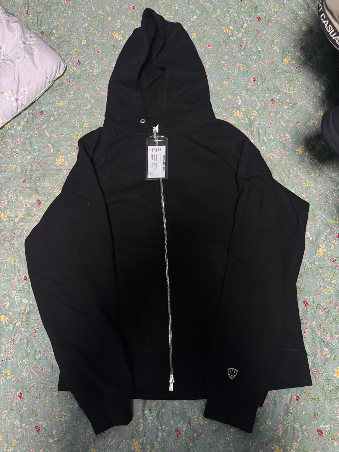 [새제품]헤리티지플로스 메리노울 후드집업 블랙 M 상품이미지1